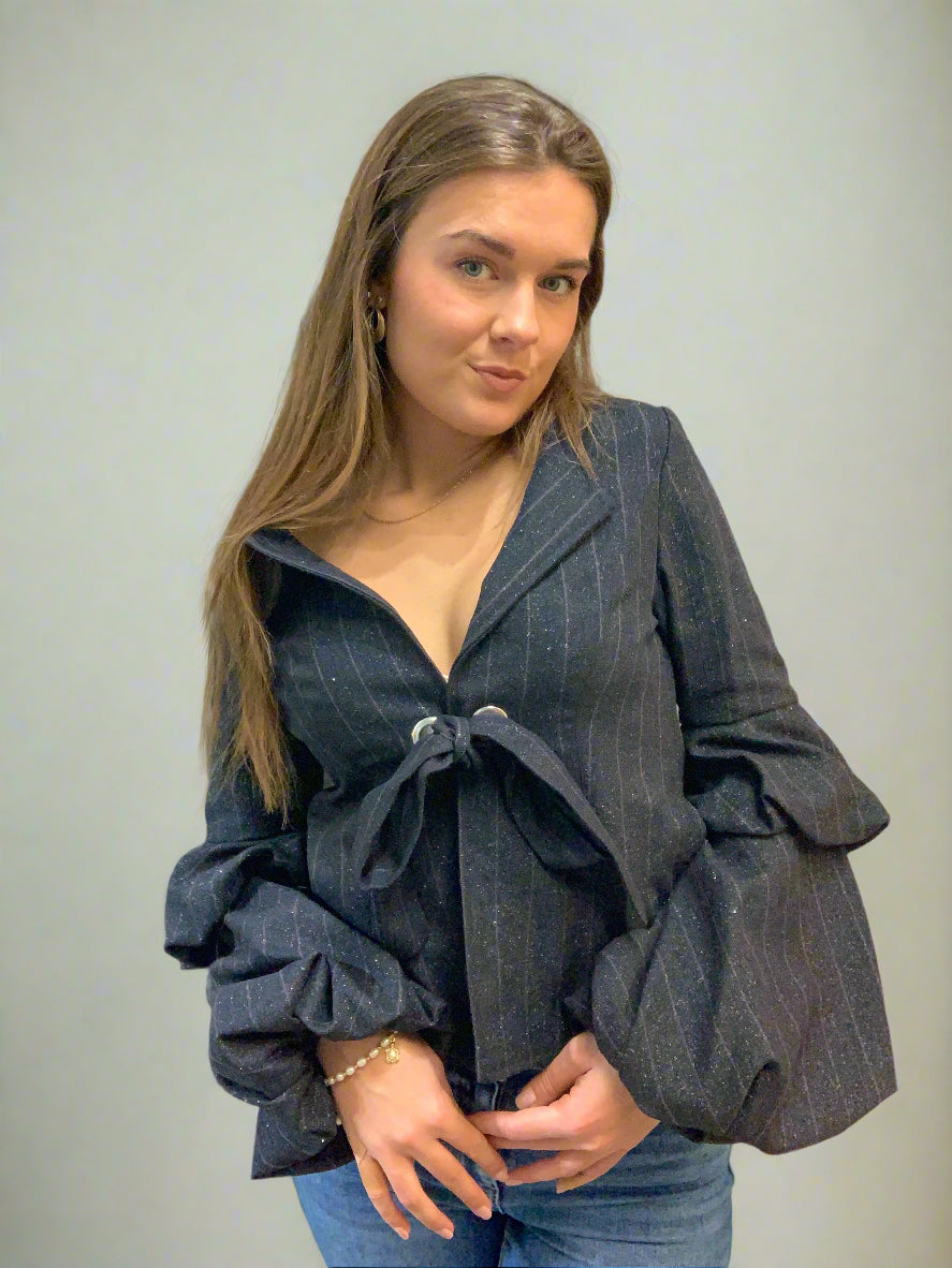 Bl/ Gold Pinstrip Jacket