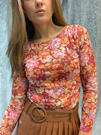 Rust Floral Top