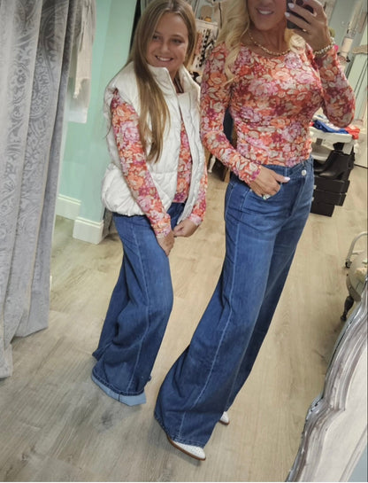 Rust Floral Top