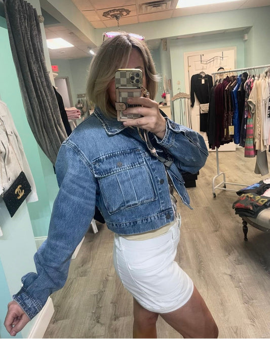 Blue Cropped Jacket