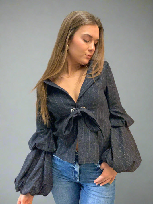 Bl/ Gold Pinstrip Jacket